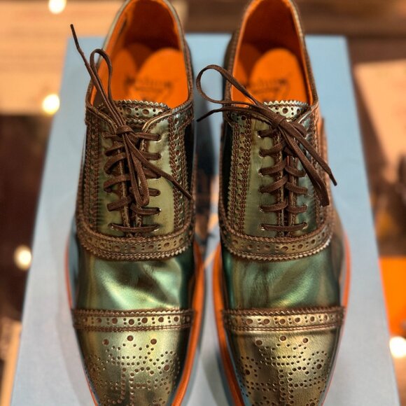 JOHN FLUEVOG - GATEWAY "BRANDENBURG" - GREEN METALLIC - M8.5/W10.5 (FITS M8/W10) - Picture 3 of 4